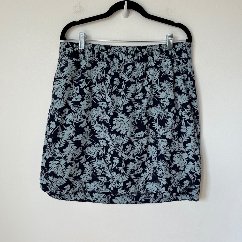Duluth Trading Co Breezeshooter Skort Womens 14 Tropical Floral Blue